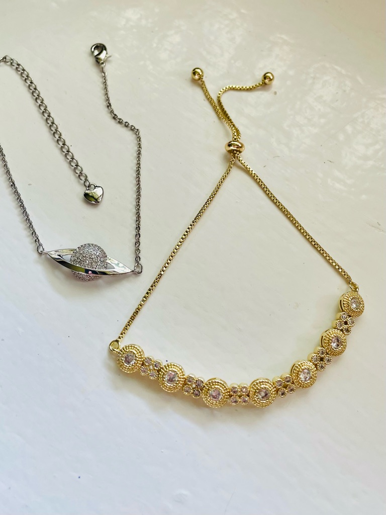 Elegant 18k Gold Plated Bracelets- Set Of 2 10$